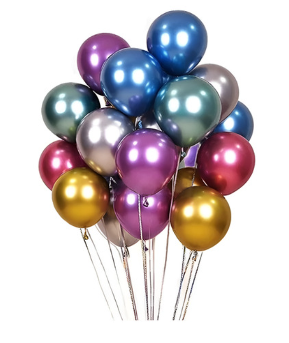 Globo Payaso #9 Metálico Surtido 100 Piezas