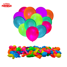 Globo Payaso Surtido-neon N° 10 Bolsa C/100 Pzs Fiestas - Marchante MX
