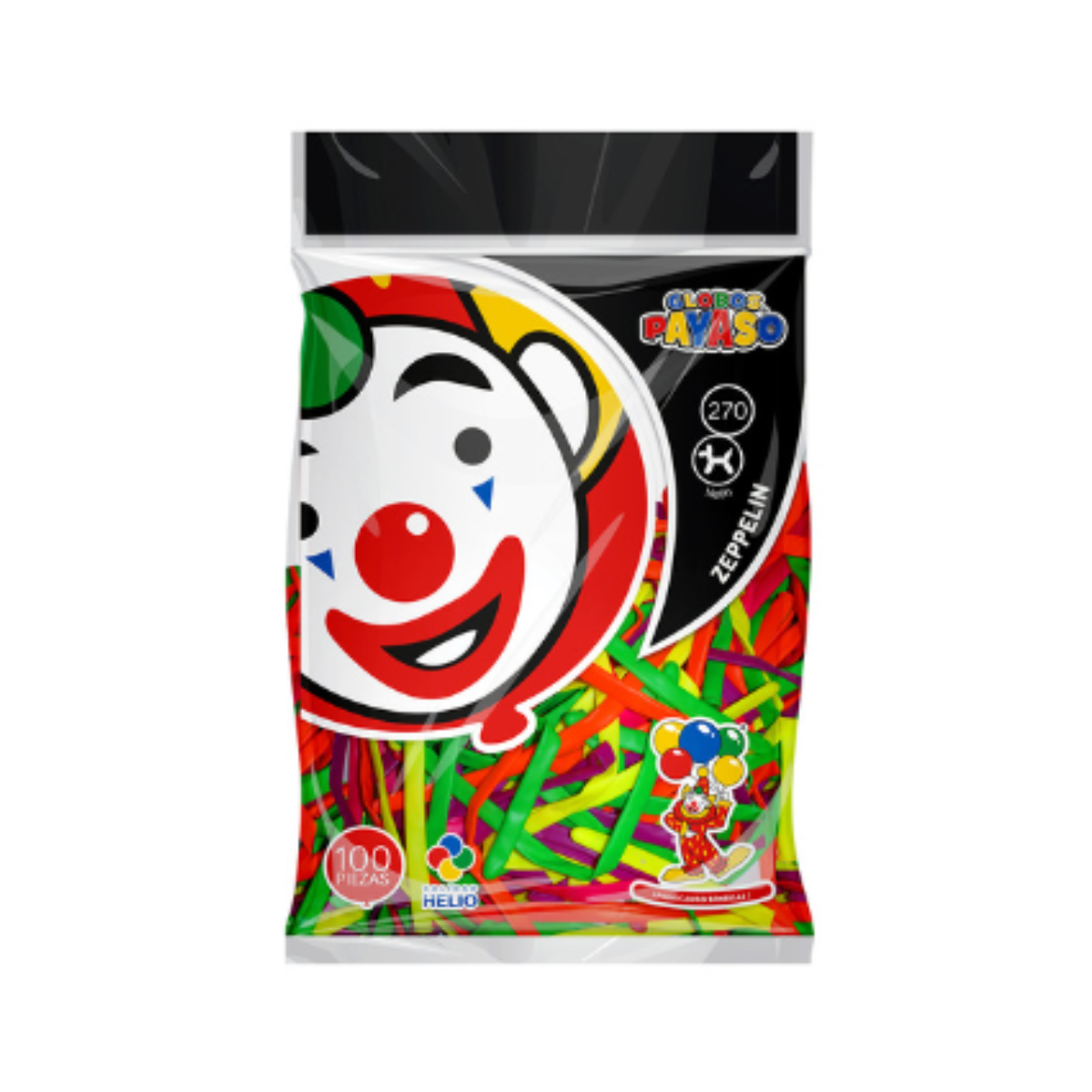100pz Globos Zeppelin N°270 Globos Payaso Neon Surtido Party - Marchante MX