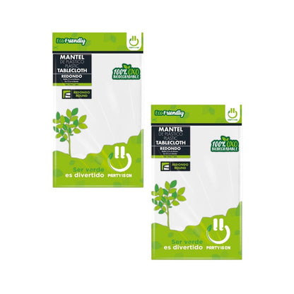 2pz Manteles Redondo Plástico Party Is On Desechable Fiesta