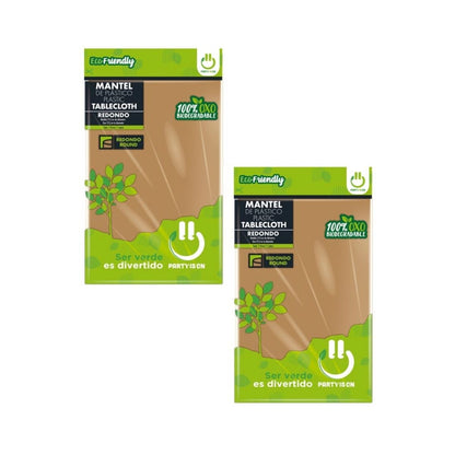 2pz Manteles Redondo Plástico Party Is On Desechable Fiesta