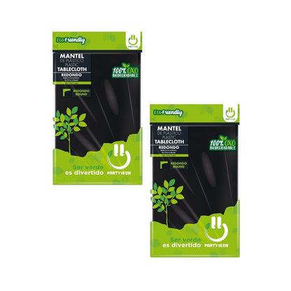 2pz Manteles Redondo Plástico Party Is On Desechable Fiesta