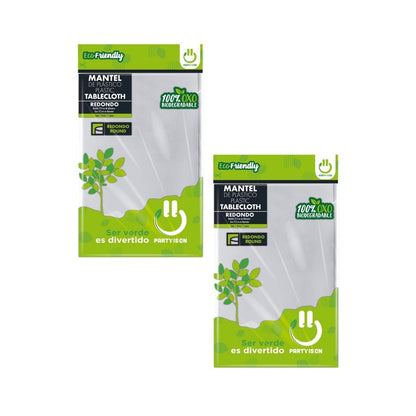 2pz Manteles Redondo Plástico Party Is On Desechable Fiesta