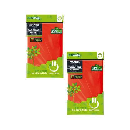 2pz Manteles Redondo Plástico Party Is On Desechable Fiesta