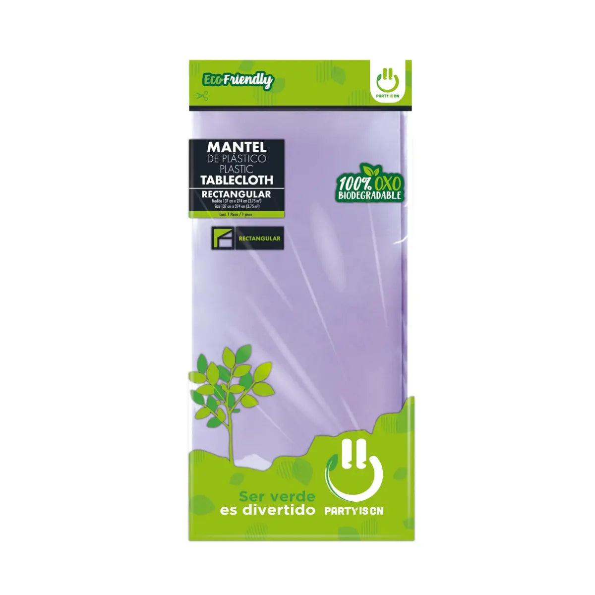 Mantel Plastico Desechable Party Is On Colores Varios Lavanda - PARTY IS ON
