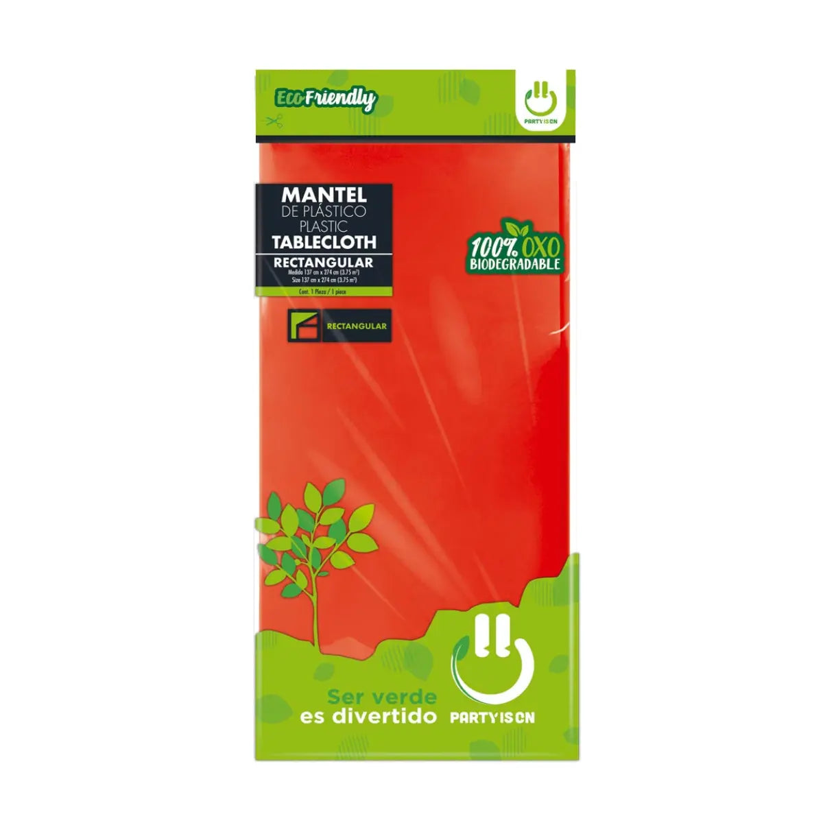 Mantel Plastico Desechable Party Is On Colores Varios Rojo - PARTY IS ON