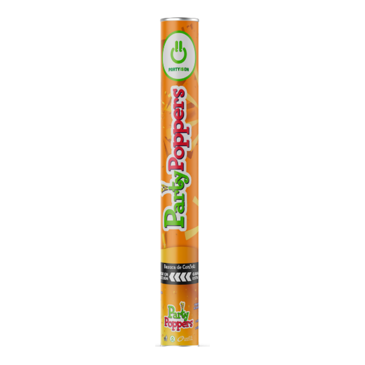 Party Popper Party Is On Bazuca Estrellas Metalicas Dorada