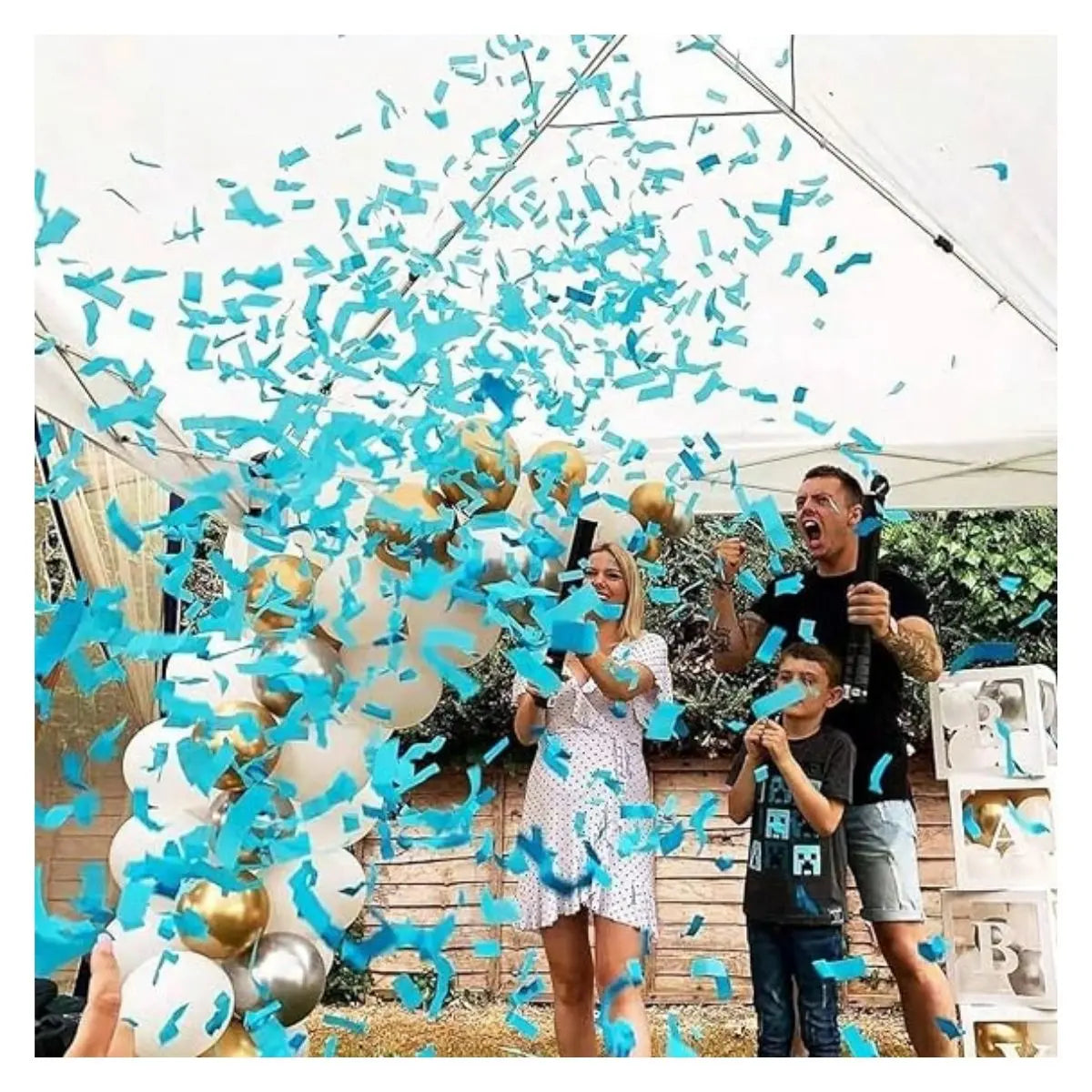 Party Popper Partyison Bazuca Confeti Revelacion Genero Niño - PARTY IS ON - vista lateral