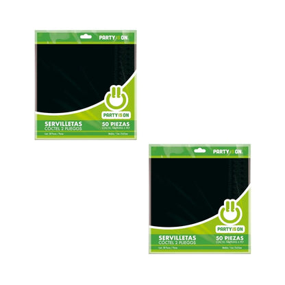 100pz Servilletas De Papel Party Is On Color Negro Fiestas - PARTY IS ON