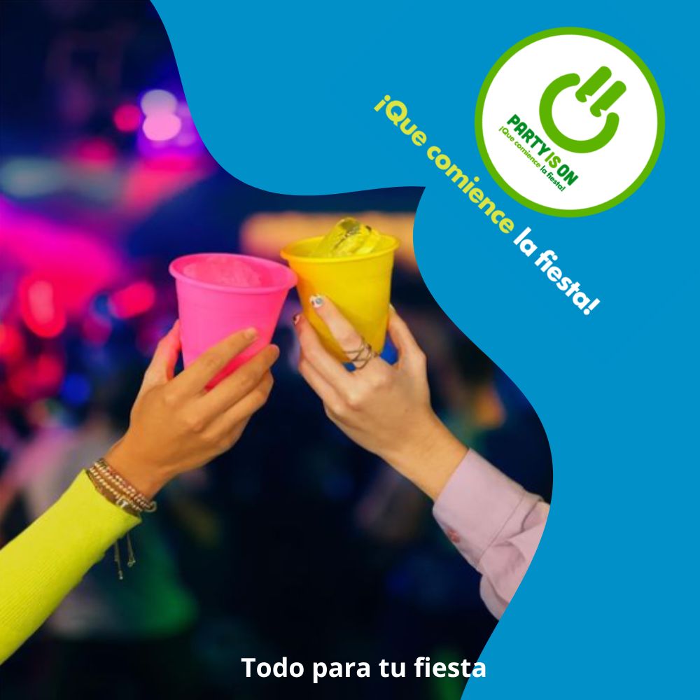 2pz Manteles Redondo Plástico Party Is On Desechable Fiesta