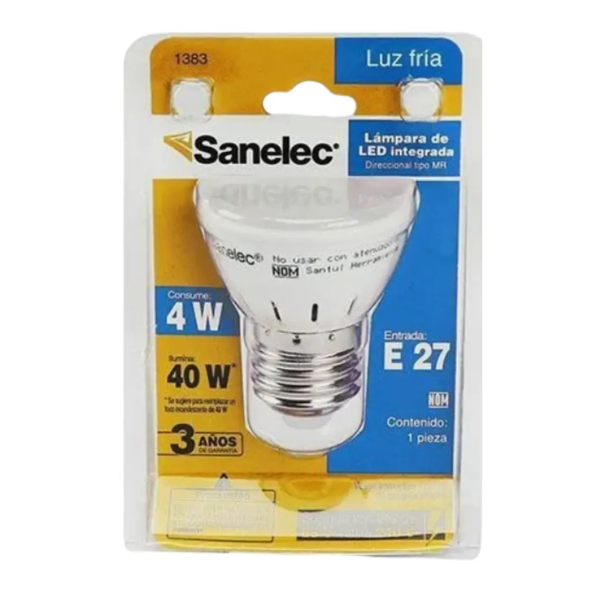 Foco Sanelec Dicroico Luz Fria E27 Led 1383 - Sanelec - vista lateral
