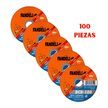 100 piezas Disco Corte Delgado Metal Inoxidable 1.2mm x 22.2mm Fandeli 74650