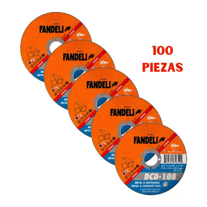100 piezas Disco Corte Delgado Metal Inoxidable 1.2mm x 22.2mm Fandeli 74650 Fandeli