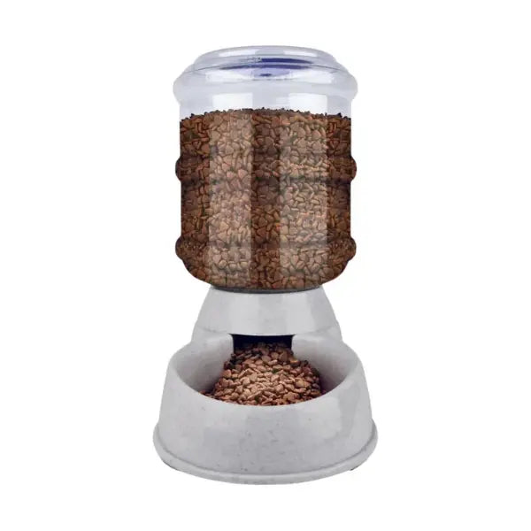 Alimentador Automático AKSI PETIT Mascotas, Dispensador de Comida - 3.8L (1 Galón) - Gris Aksi