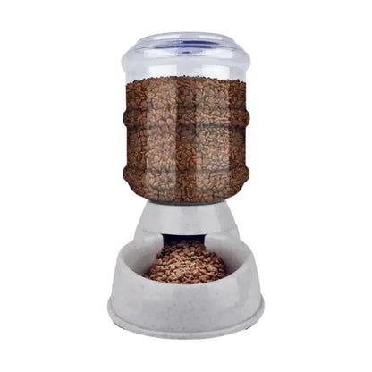 Alimentador Automático AKSI PETIT Mascotas, Dispensador de Comida - 3.8L (1 Galón) - Gris Aksi