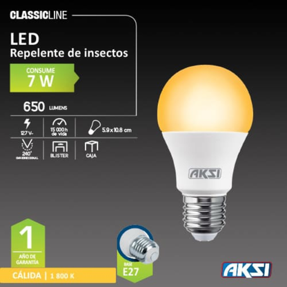4 Pzas Focos Led 7w Pack Repelente Mosquitos Aksi Base E27
