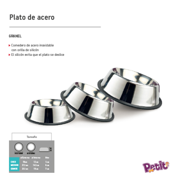 Plato Grande De Acero Petit