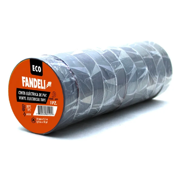 10 piezas CINTA AISLAR USO GENERAL 19mm X 9m Fandeli