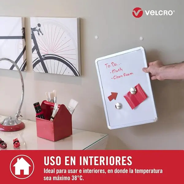 Círculos Sujetadores con Adhesivo de 1.5 cm de diámetro, 10 juegos Blanco Velcro - Velcro