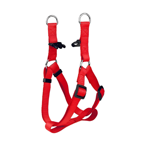 Arnés para Mascota AKSI PETIT Tipo "A" Ajustable - Talla Mediana (M) - Rojo - Broche de Seguridad