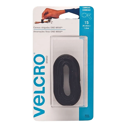 Cinta Organizador de Cable VELCRO® ONE-WRAP® – 15 piezas
