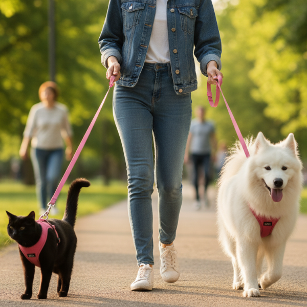Arnés para Mascto AKSI PETIT Tipo "A" Ajustable - Talla Mediana (M) - Rosa - Broche de Seguridad