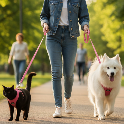 Arnés para Mascto AKSI PETIT Tipo "A" Ajustable - Talla Mediana (M) - Rosa - Broche de Seguridad