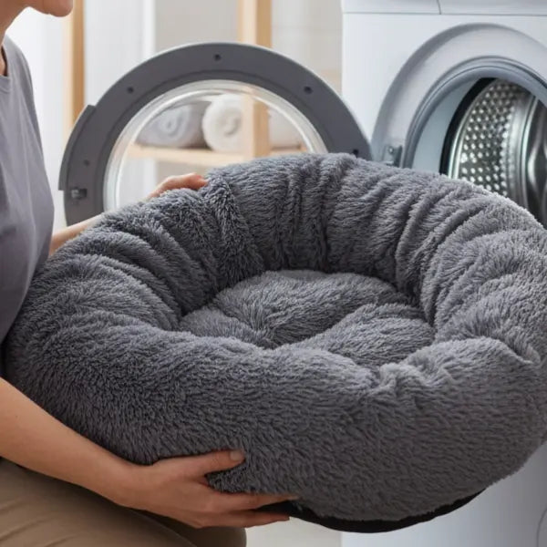 Cama Redonda Para Mascotas Grande de 70Cm de color Gris Oscuro AKSI PETIT - Aksi - detalle