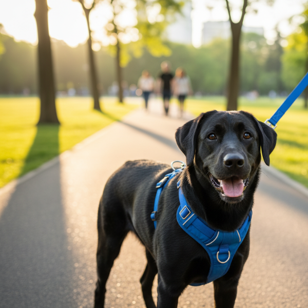 Arnés para Mascota AKSI PETIT Tipo "A" Ajustable - Talla Mediana (M) - Azul - Broche de Seguridad