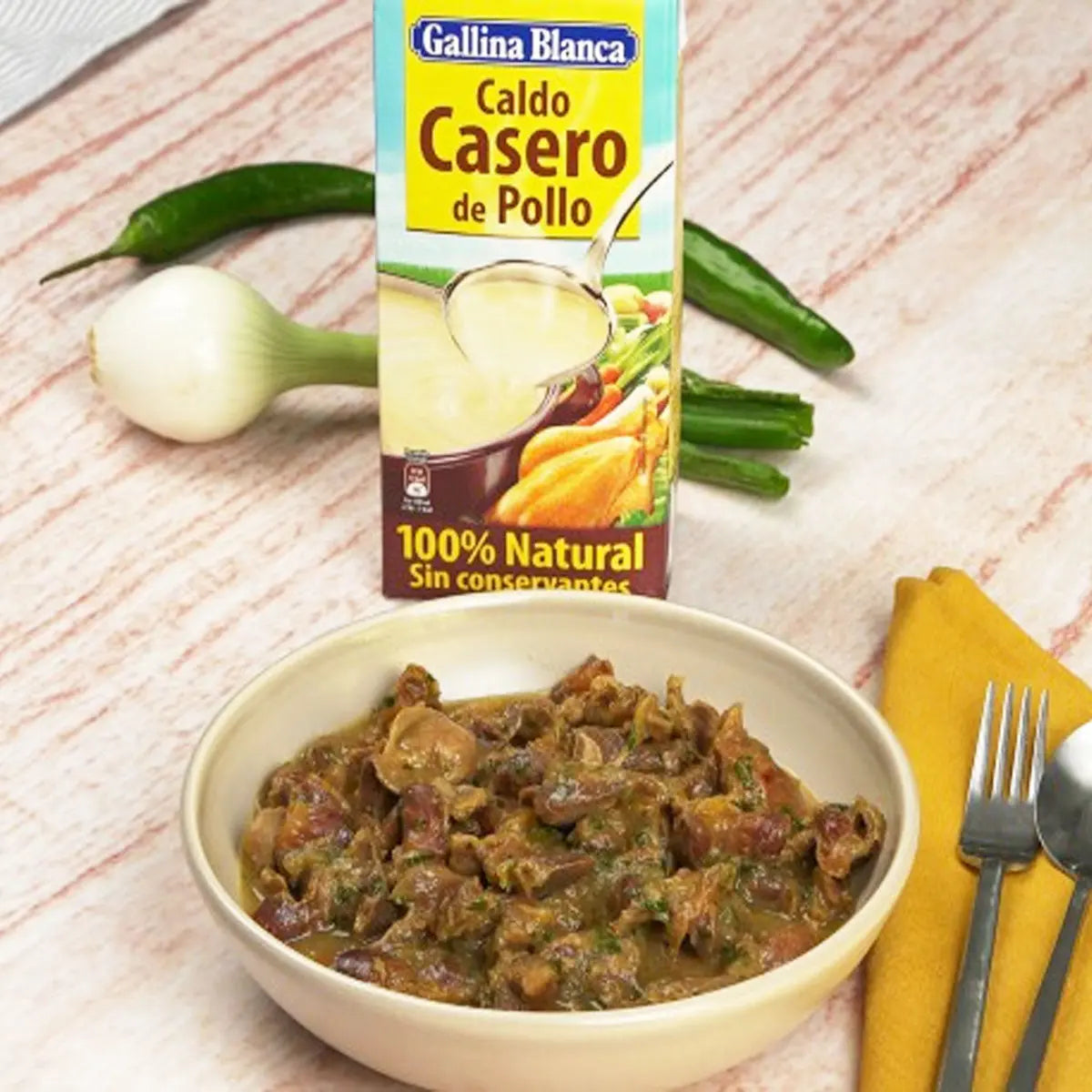 Caldo de Pollo 1Lt - Cesarfer - vista lateral