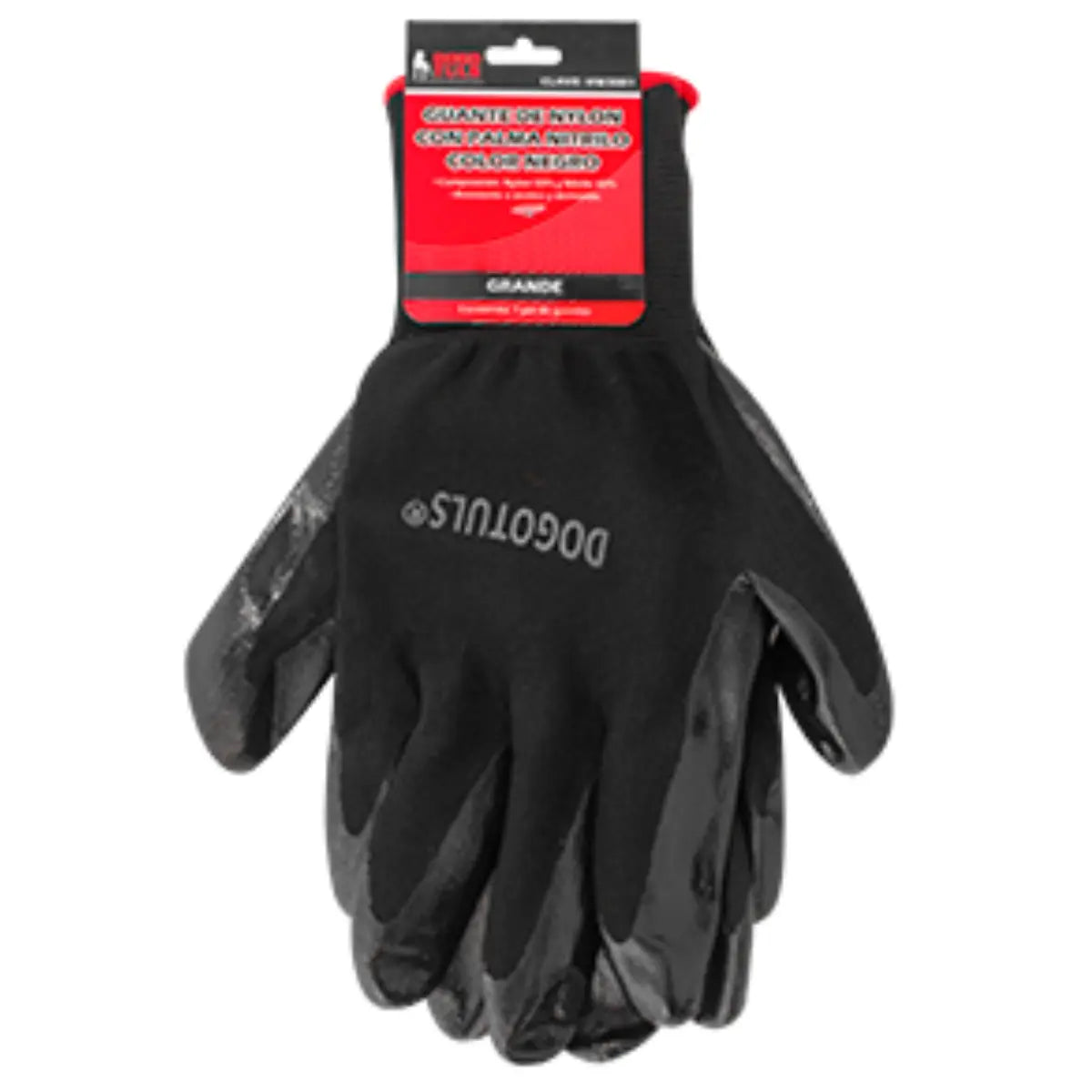 Guante Palma Nylon Nitrilo Dogotuls Grande Negro - Dogotuls - empaque