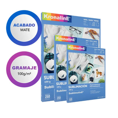Hojas Papel Sublimación Kronaline SUBL17 Carta 125 Hojas c/u Kronaline