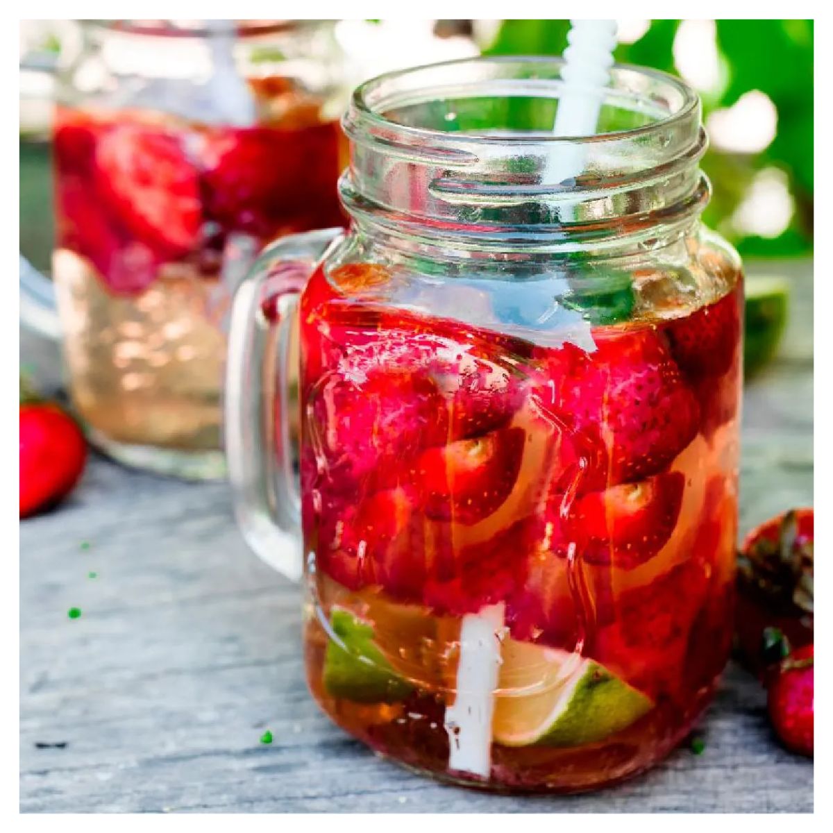12 Vasos Mason Jar Ice Cold Drink Tapa Cobre Popote