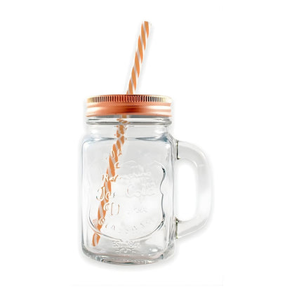 Mason Jar Frasco Tapa Cobre Tarro Popote 24 Pack