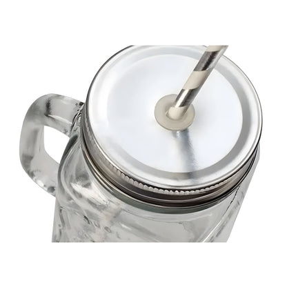 24pz Frasco Vidrio Mason Jars Con Tapa Tarro Con Asa 500ml Transparente