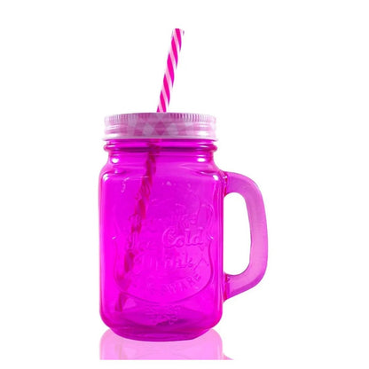 Mason Jar Grabado Con Tapa Popotes 12 Piezas Surtido