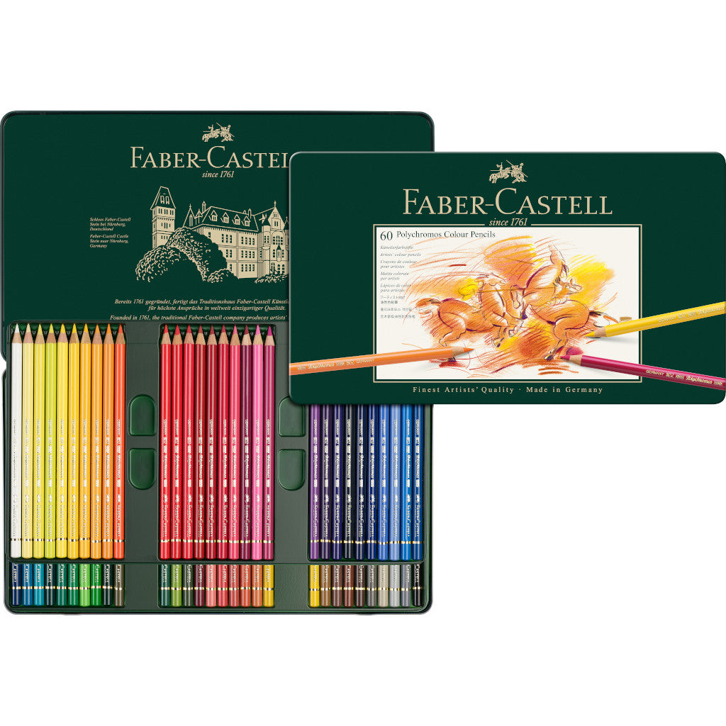 Lápices de Colores Faber Castell Polychromos Profesionales Premium 60 Pz - MarchanteMX