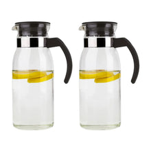 Set 2 Jarra Aurora Vidrio Asa Color Negra 1l Hogar Transparente