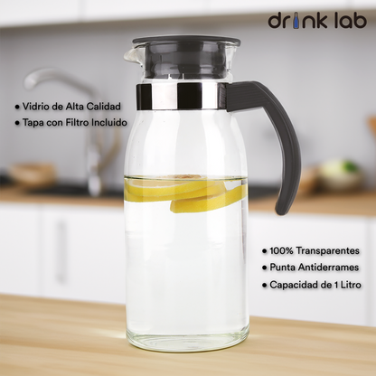 Jarra Aurora Vidrio Asa Color Negro 1l Hogar