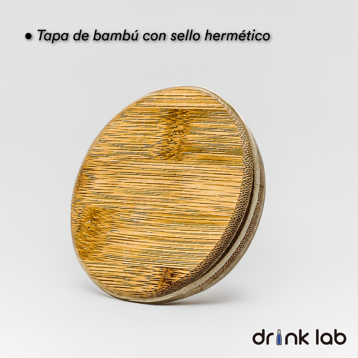 Jarra Cairo Tapa Bambu Vidrio 1.2 Litros Hogar Transparente Drink Lab