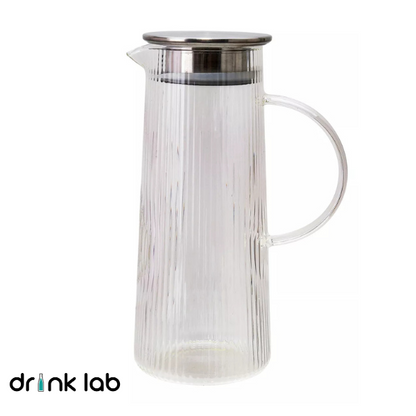 Jarra Vidrio Giza Tapa Acero Inoxidable 1.3 Litros Hogar