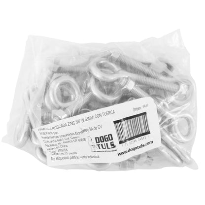25pz Armella Roscada Cerrada Dogotuls 3/8" Con Tuerca