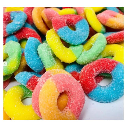 Gomitas Neon Sour Rings Jovy Aros Neon Sabores Surtidos 1kg - Jovy