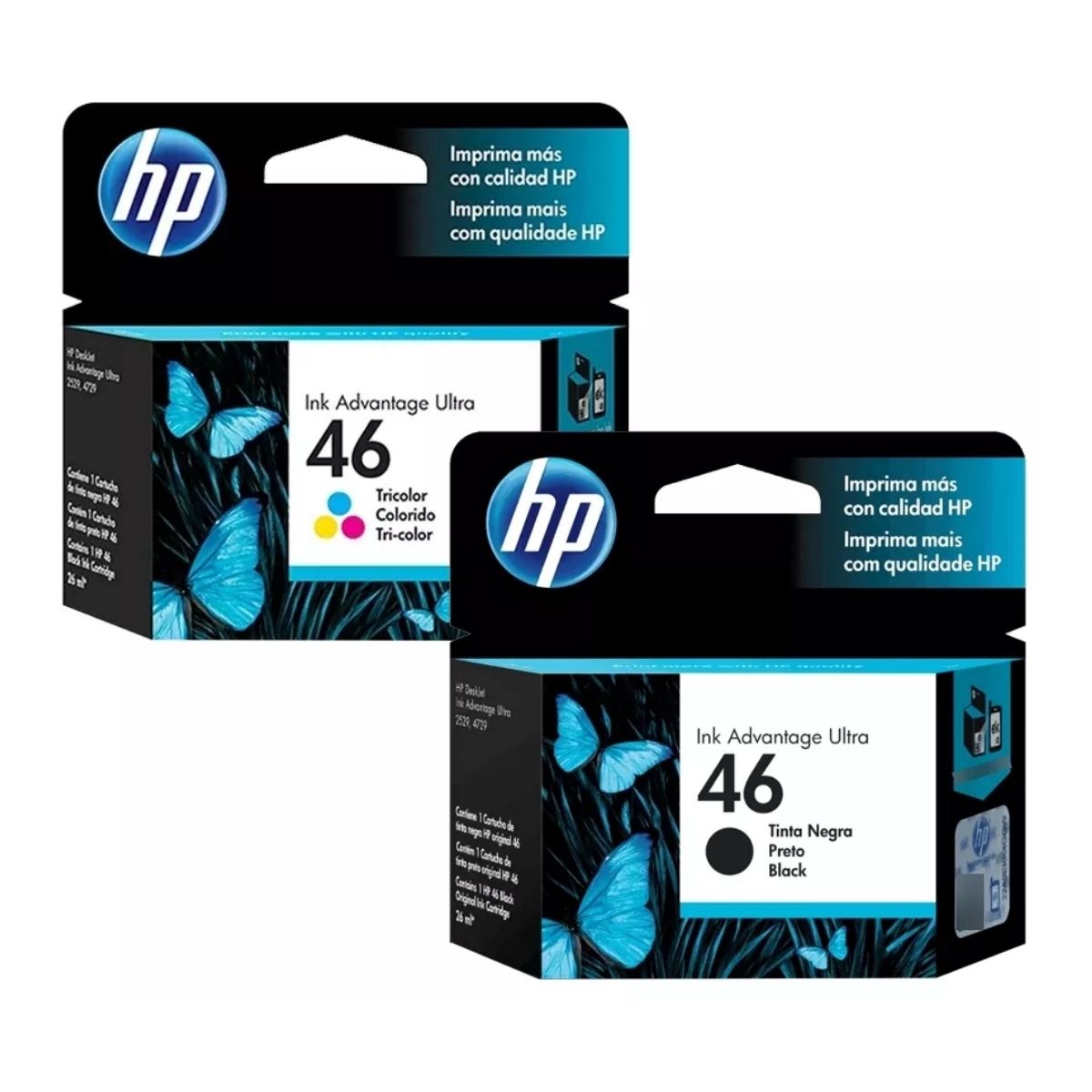 Kit 2 Cartuchos Tinta Hp 46 Ink Advantage Ultra Negro Tricolor