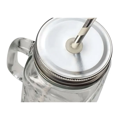 Juego 6 Tarros Mason Jar Asa Tapa + Jarra Cairo Tapa Bambu Transparente