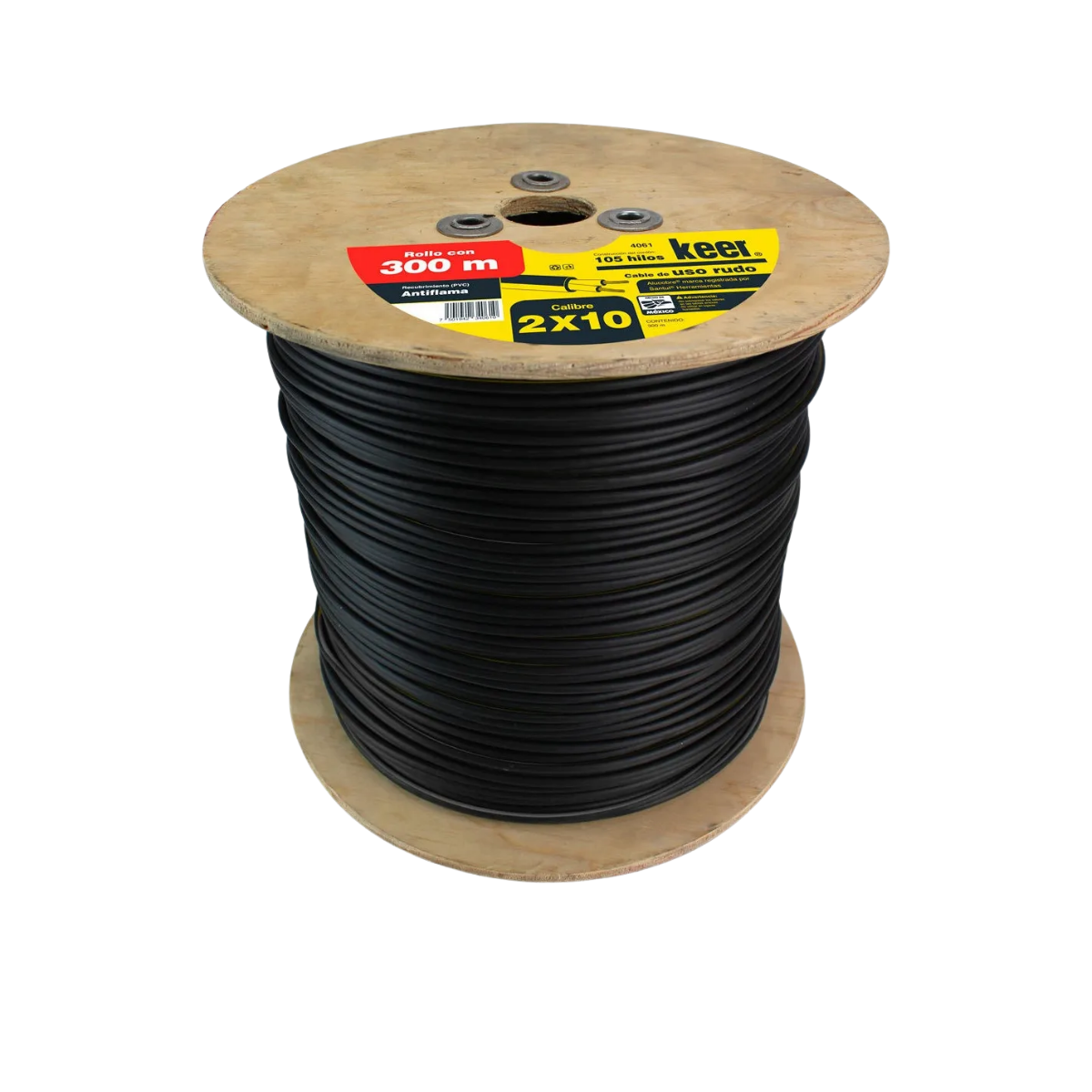 Cable Uso Rudo Keer Multipolar 2x10 Carrete 300 mts AWG Keer