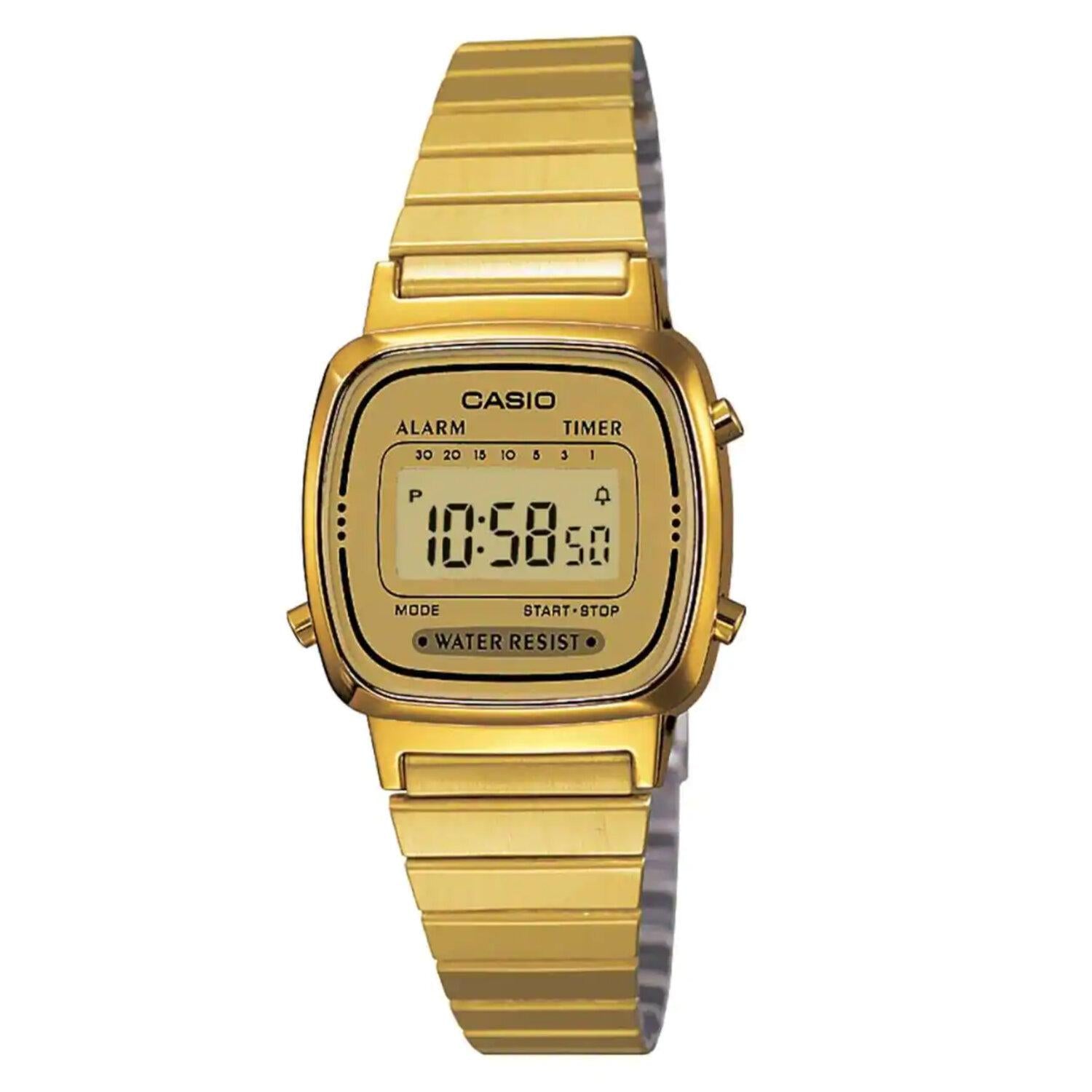 Reloj Digital Casio La670wga-9 Retro Clasico Color Dorado