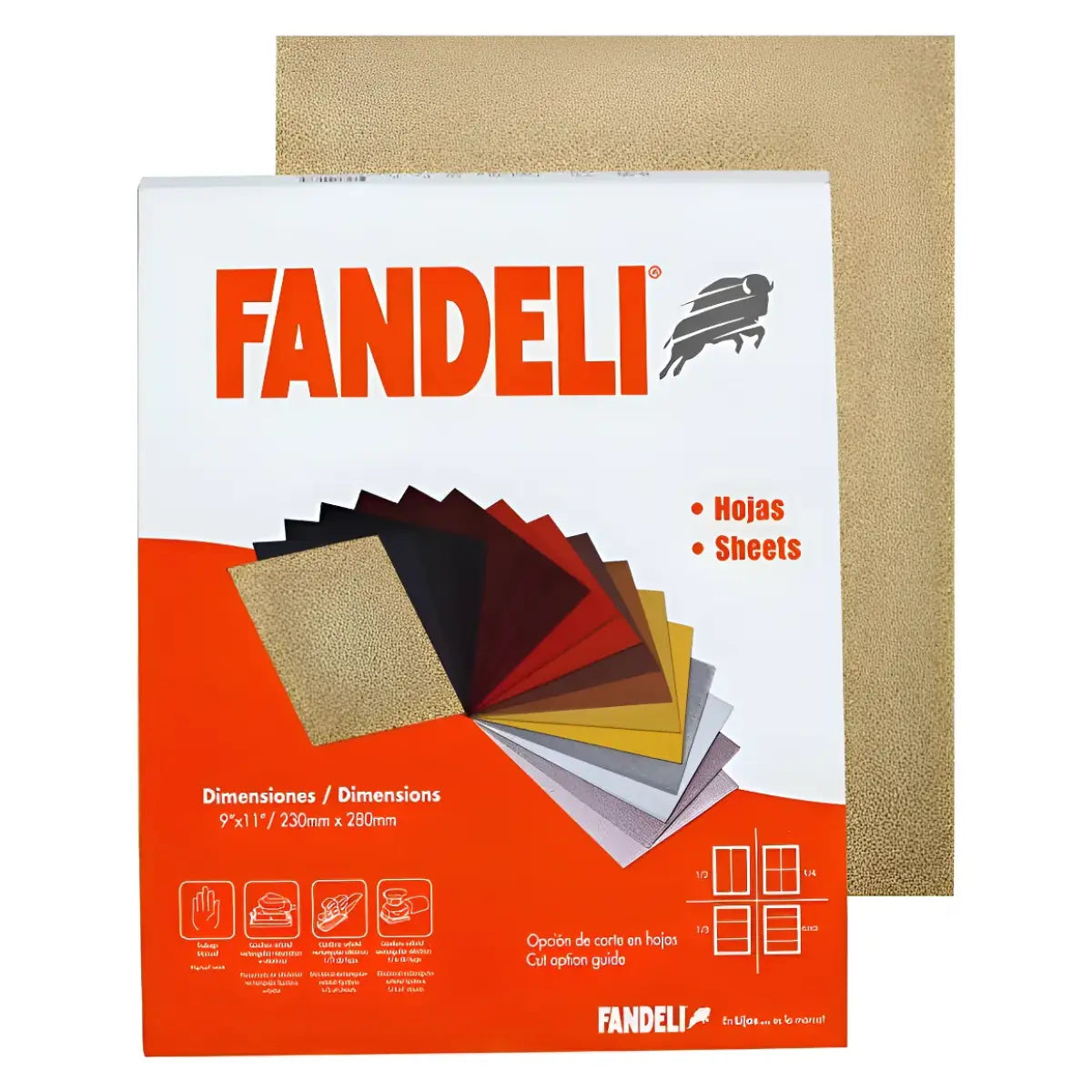 50 Pz Lija Madera Fandeli Grano 80 Alta Resistencia Fandeli