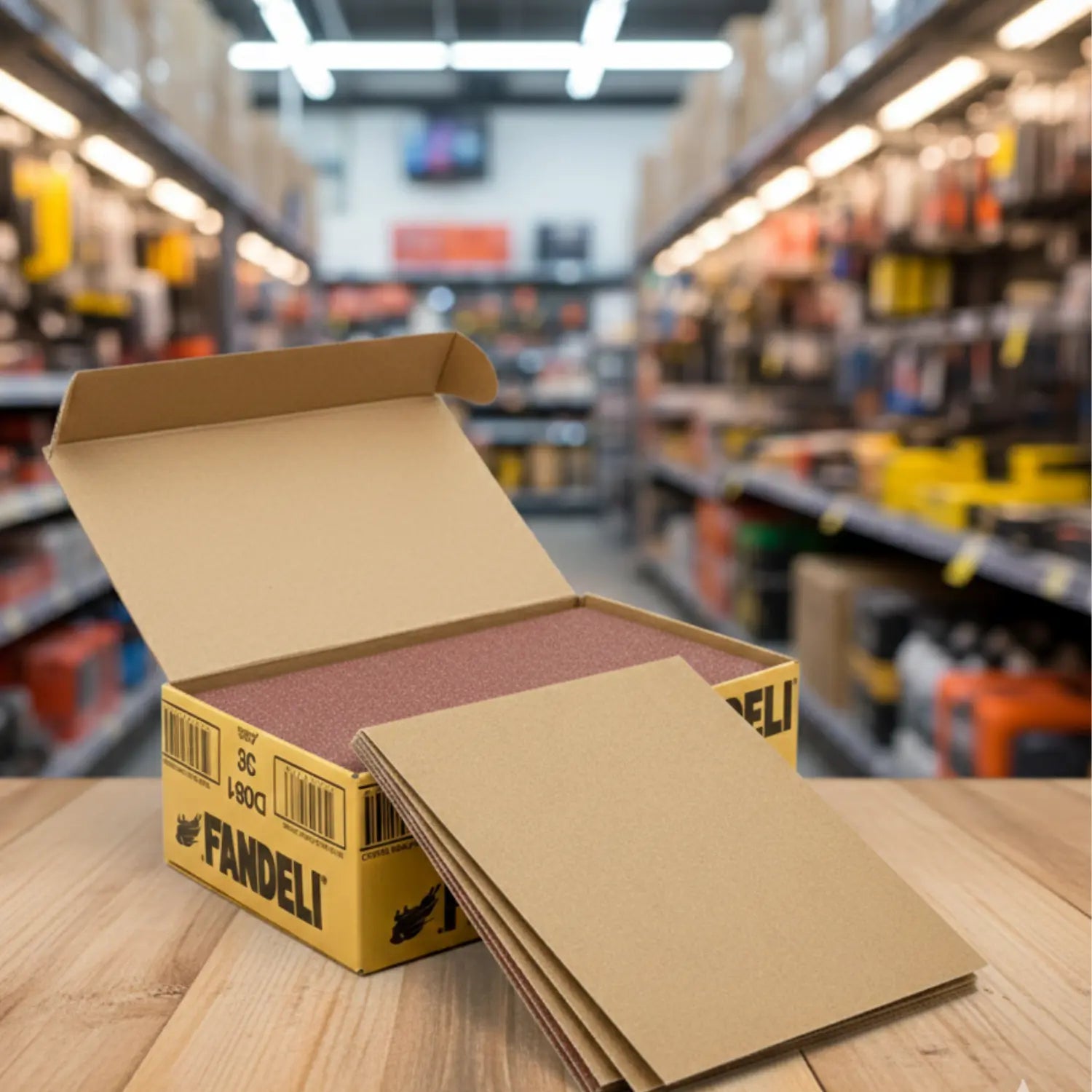 50 Pz Hojas Lija Madera Fandeli Grano 120 Fandeli