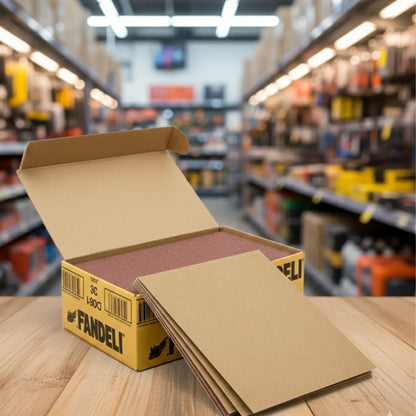 50 Pz Hojas Lija Madera Fandeli Grano 120 Fandeli